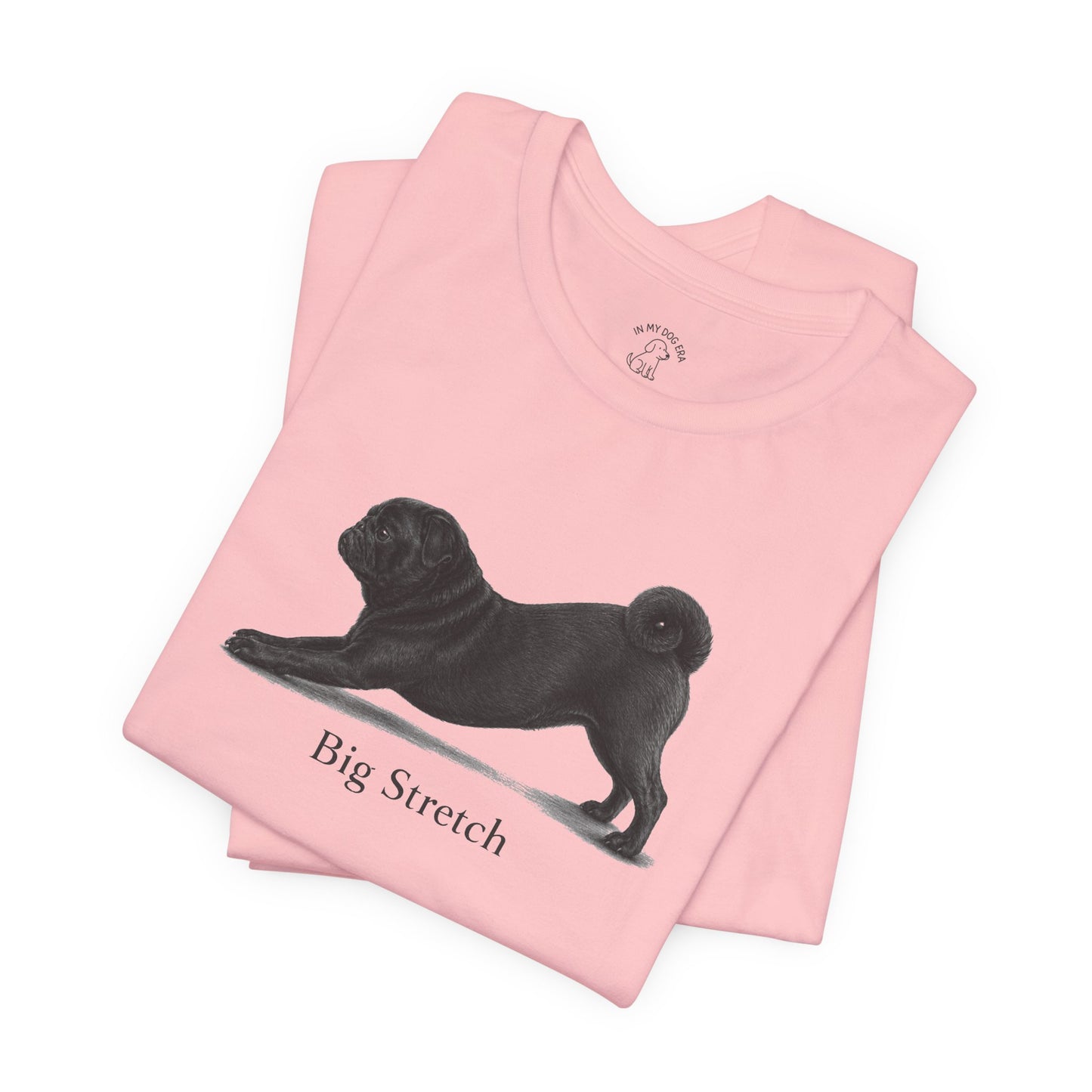 Big Stretch Black Pug T-Shirt