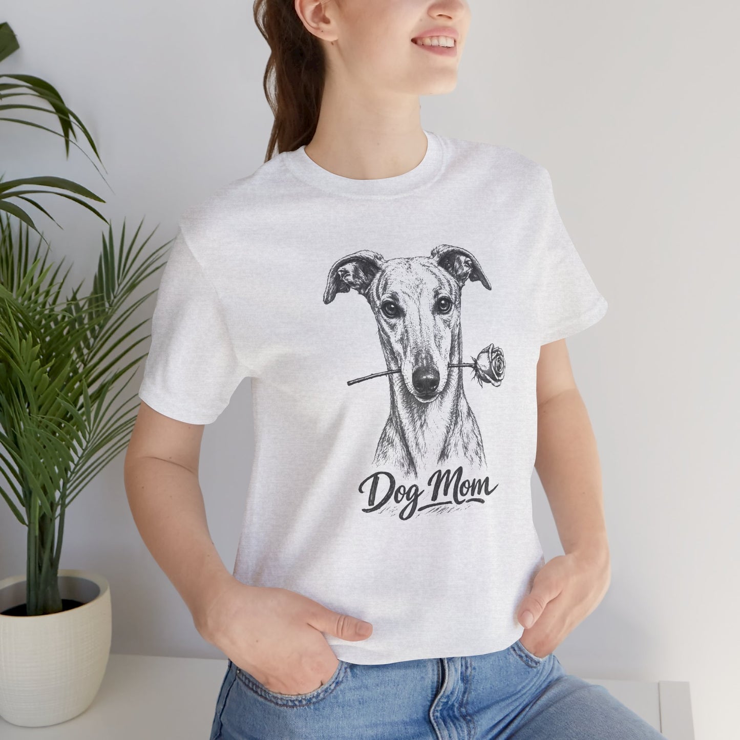 Greyhound Dog Mom T-Shirt (Rose Collection)