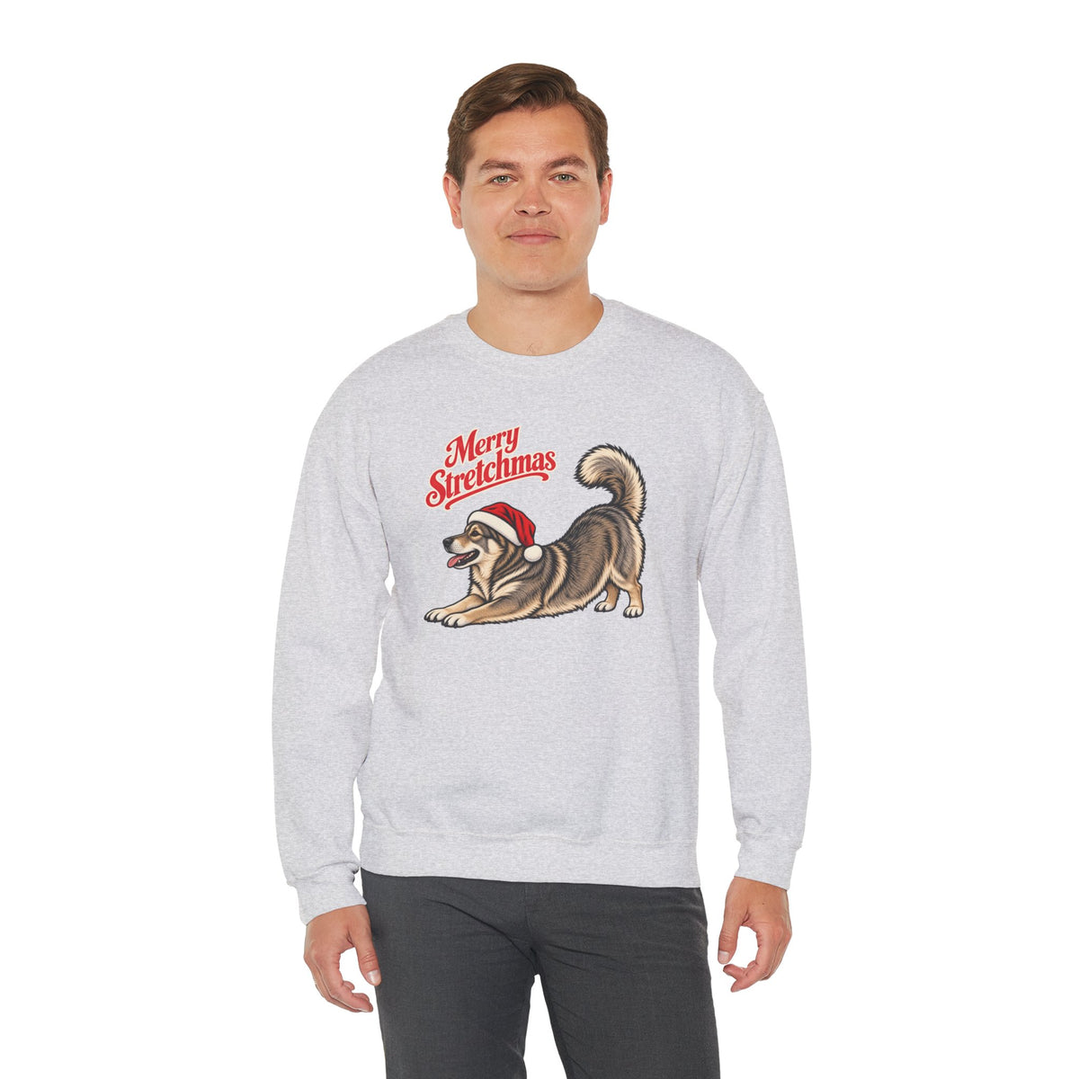 Swedish Vallhund Christmas Sweatshirt | Merry Stretchmas