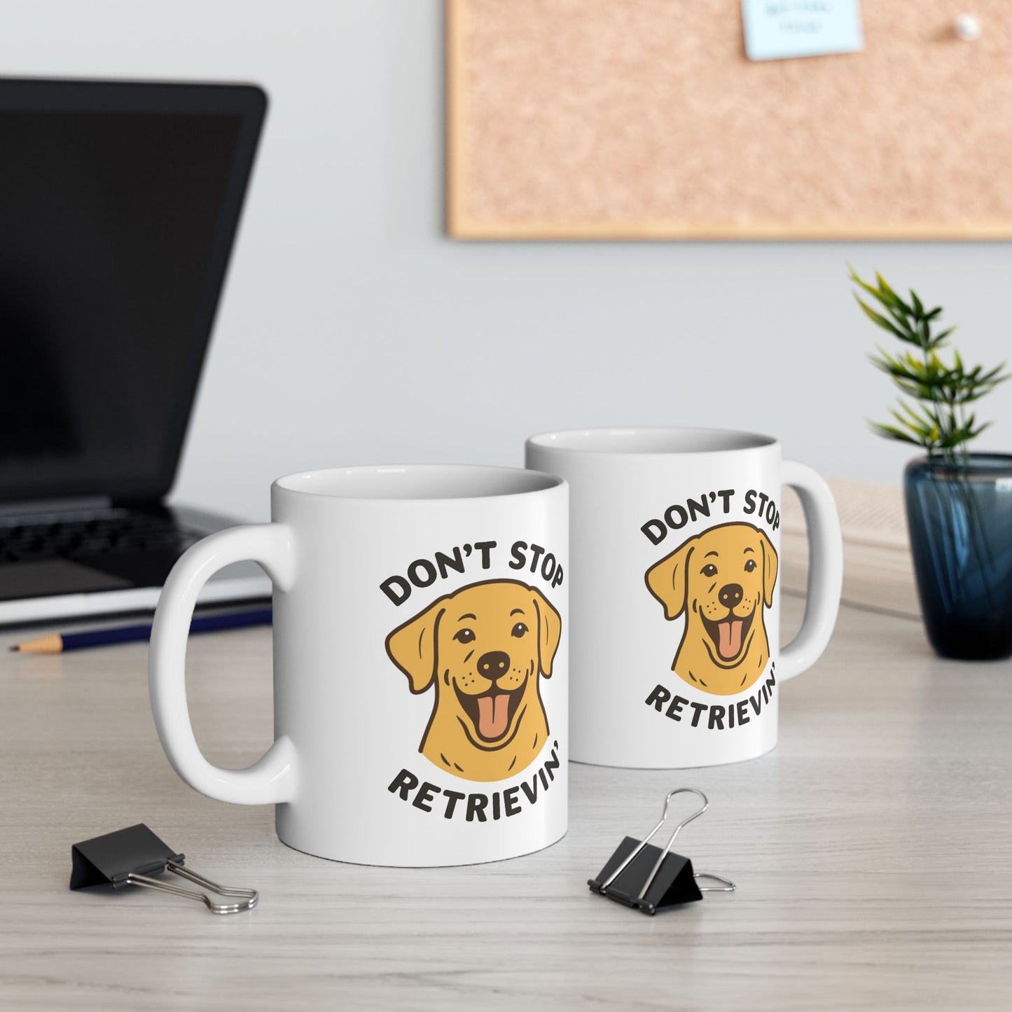 Don’t Stop Retrievin’ Yellow Lab Coffee Mug – Funny Labrador Retriever Gift for Dog Lovers