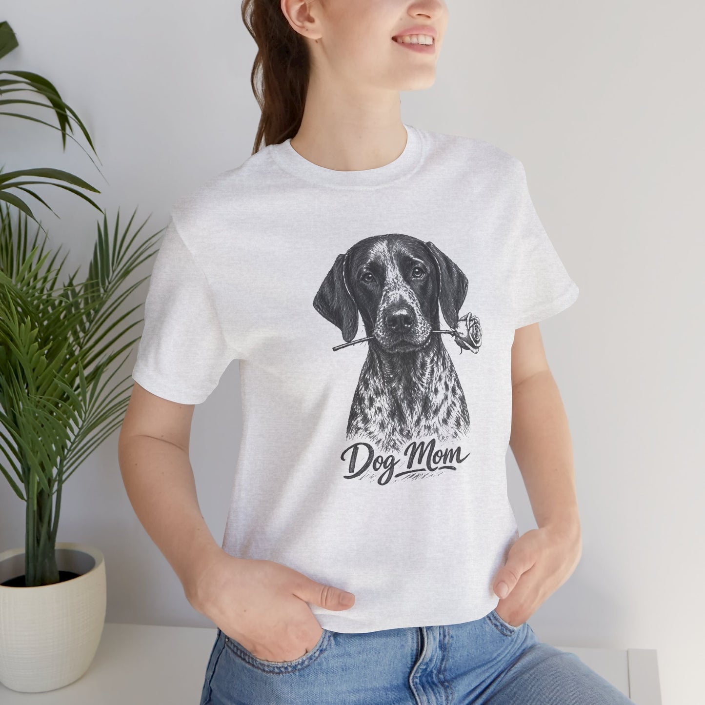 German Shorthaired Pointer GSP Dog Mom T-Shirt (Rose Collection)
