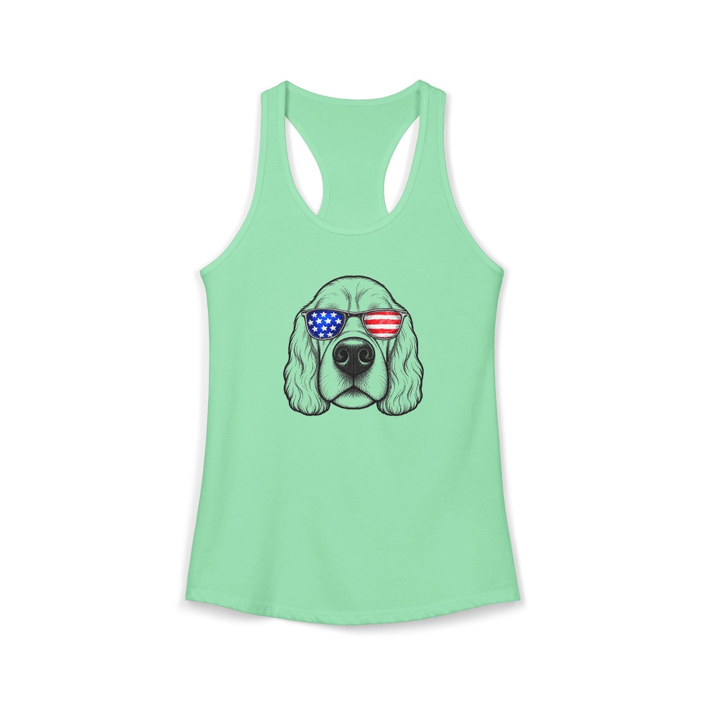 Red, White & BOOP American Cocker Spaniel - Women's Racerback Tanktop