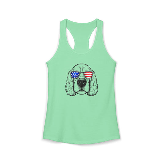 Red, White & BOOP American Cocker Spaniel - Women's Racerback Tanktop