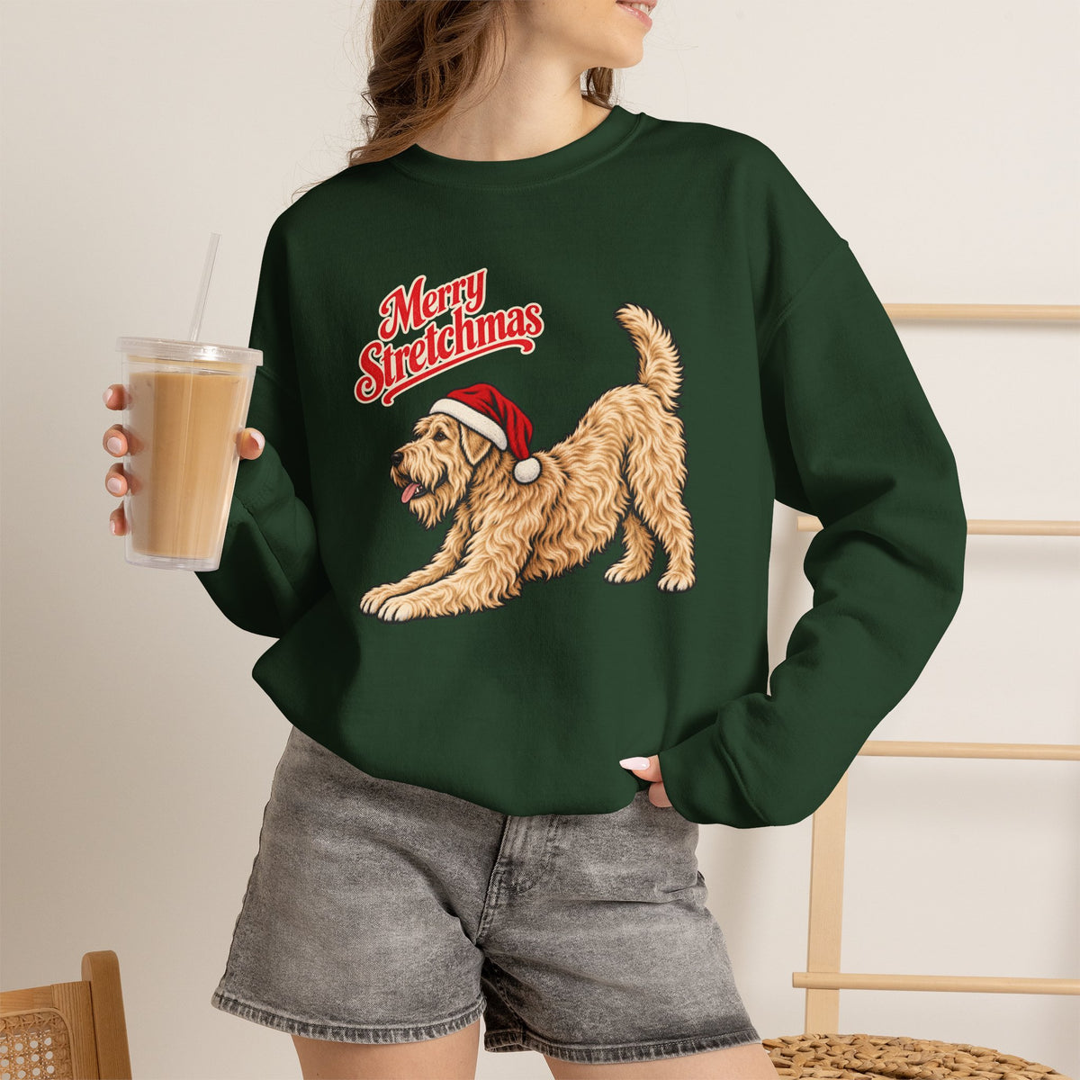 Wheaten Terrier Christmas Sweatshirt | Merry Stretchmas