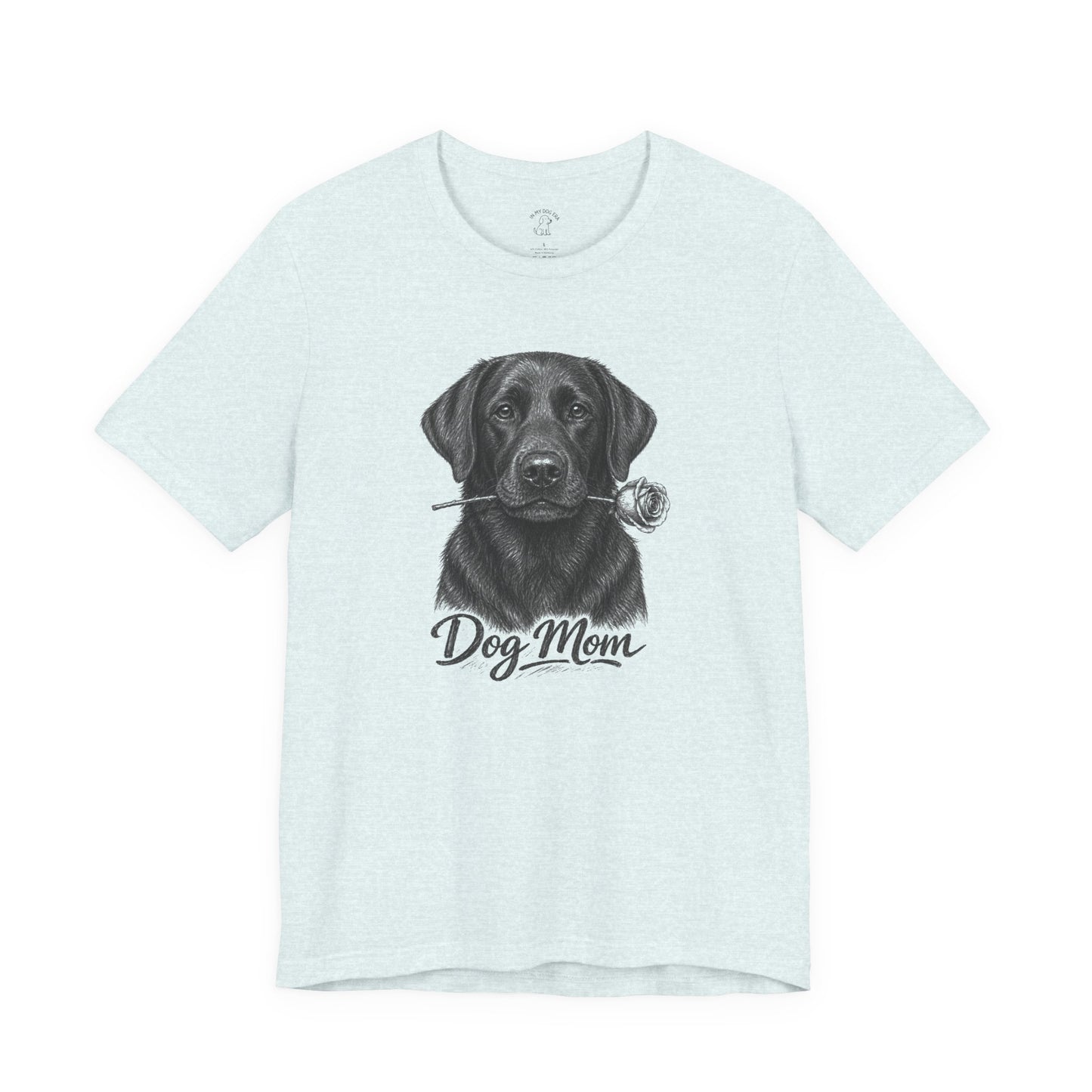 Black Labrador Retriever Dog Mom T-Shirt (Rose Collection)
