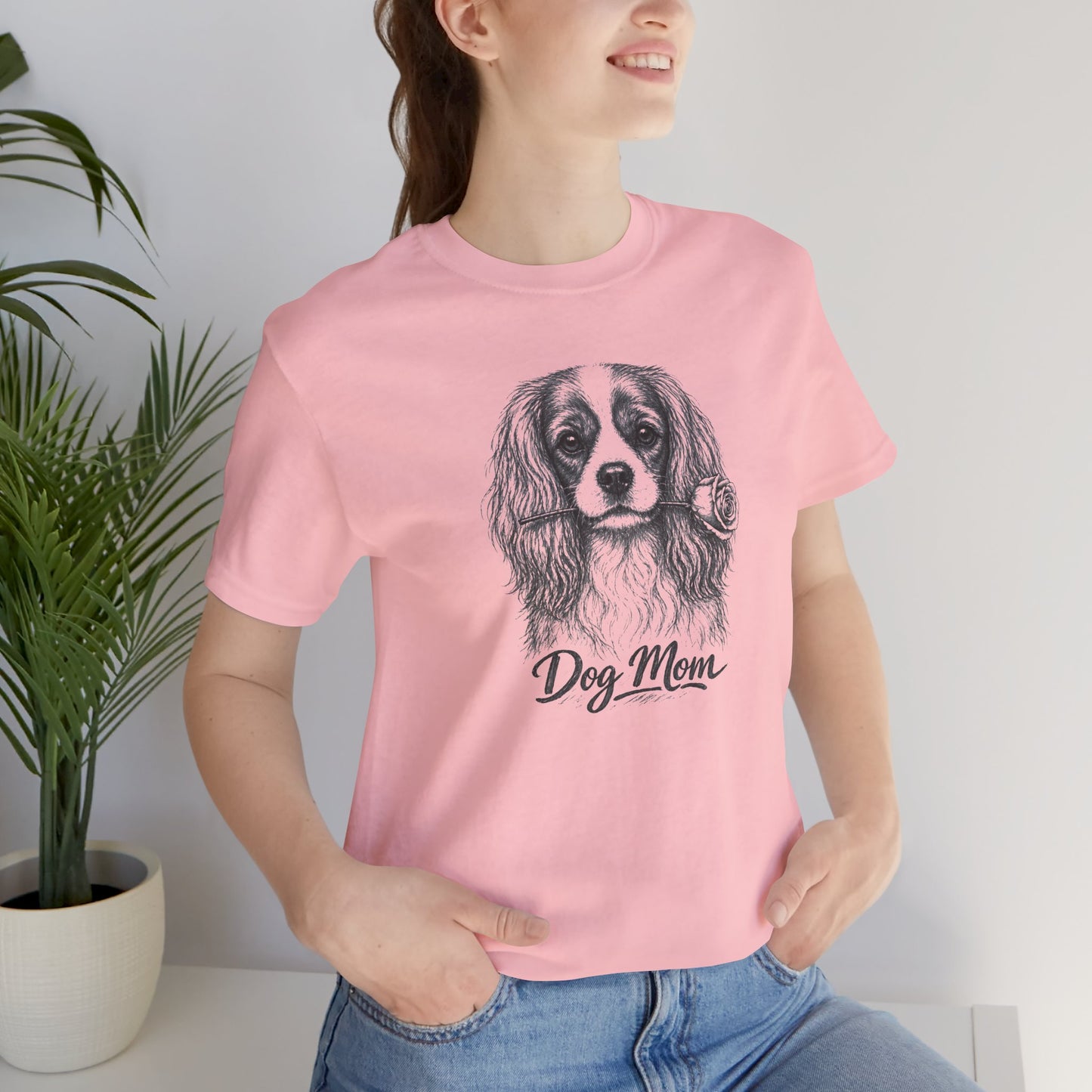 Cavalier King Charles Spaniel Dog Mom T-Shirt (Rose Collection)