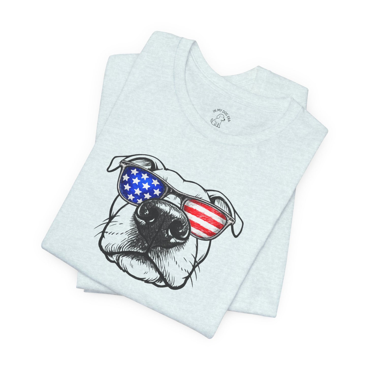 Red, White & BOOP Pit Bull T-Shirt (Natural Ears)