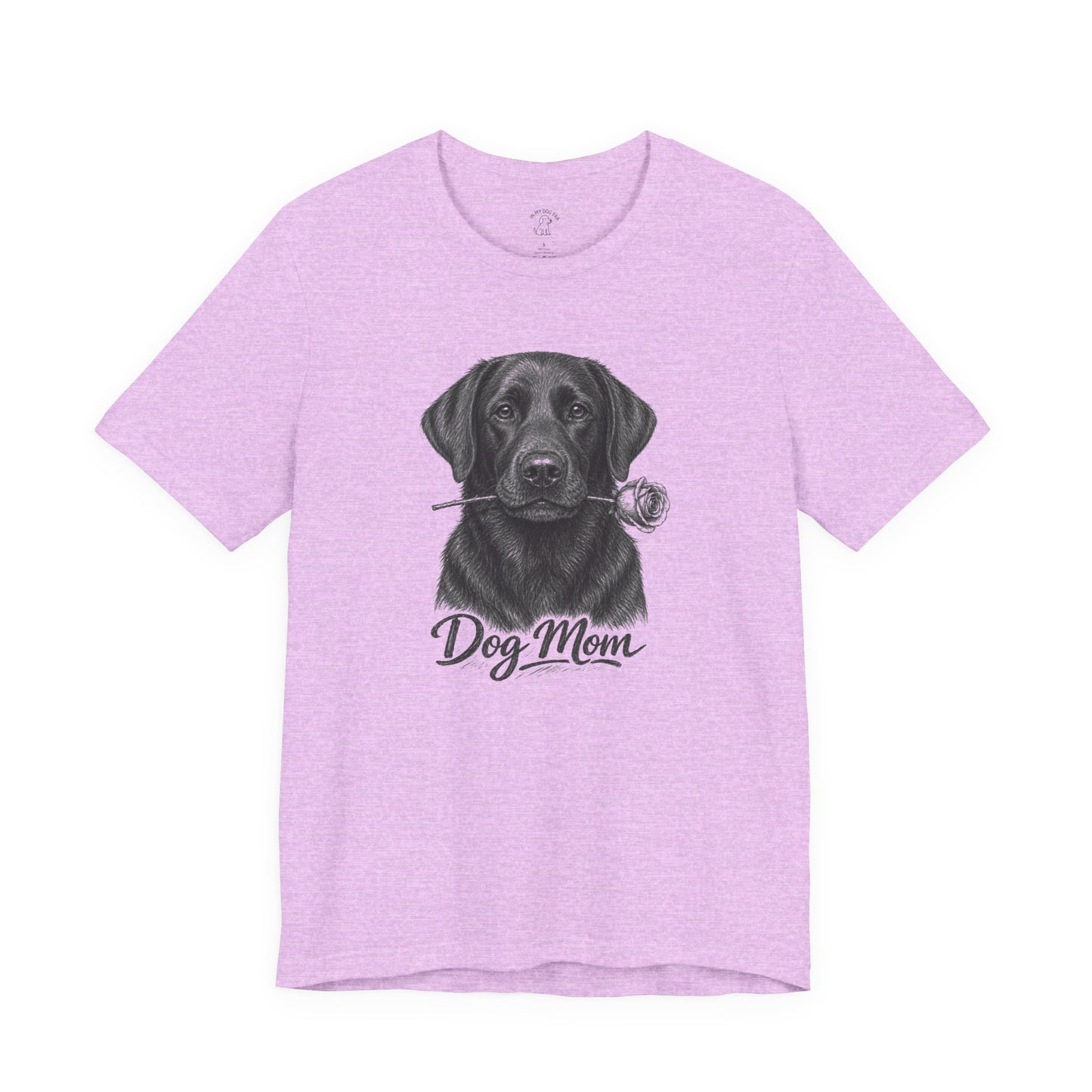 Black Labrador Retriever Dog Mom T-Shirt (Rose Collection)
