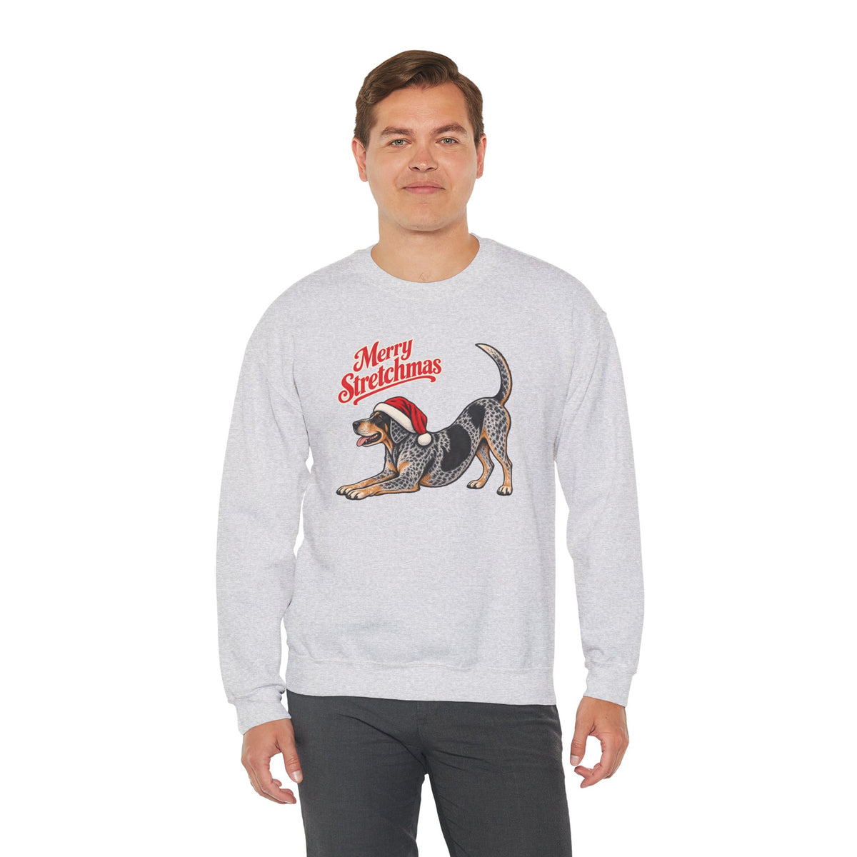 Bluetick Coonhound Christmas Sweatshirt | Merry Stretchmas