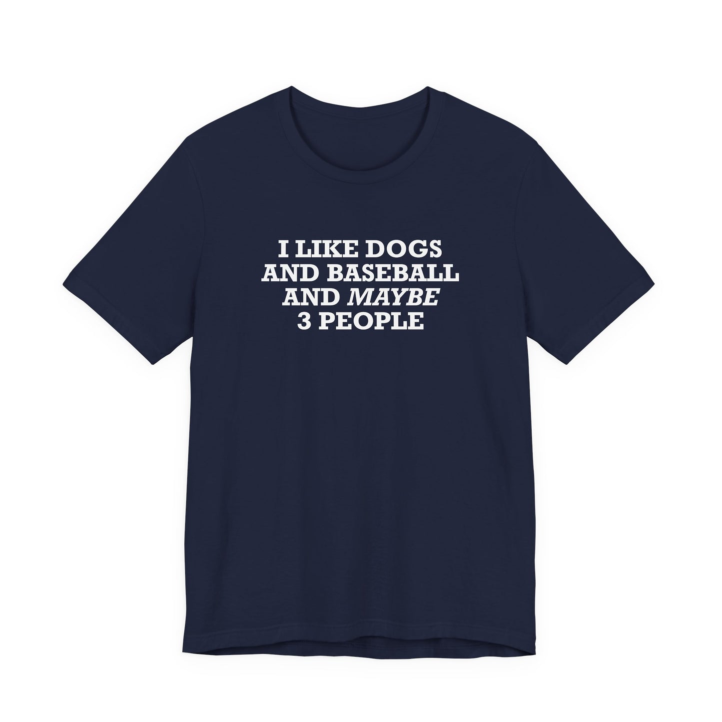 I Like Dogs And Baseball And Maybe 3 People T-Shirt