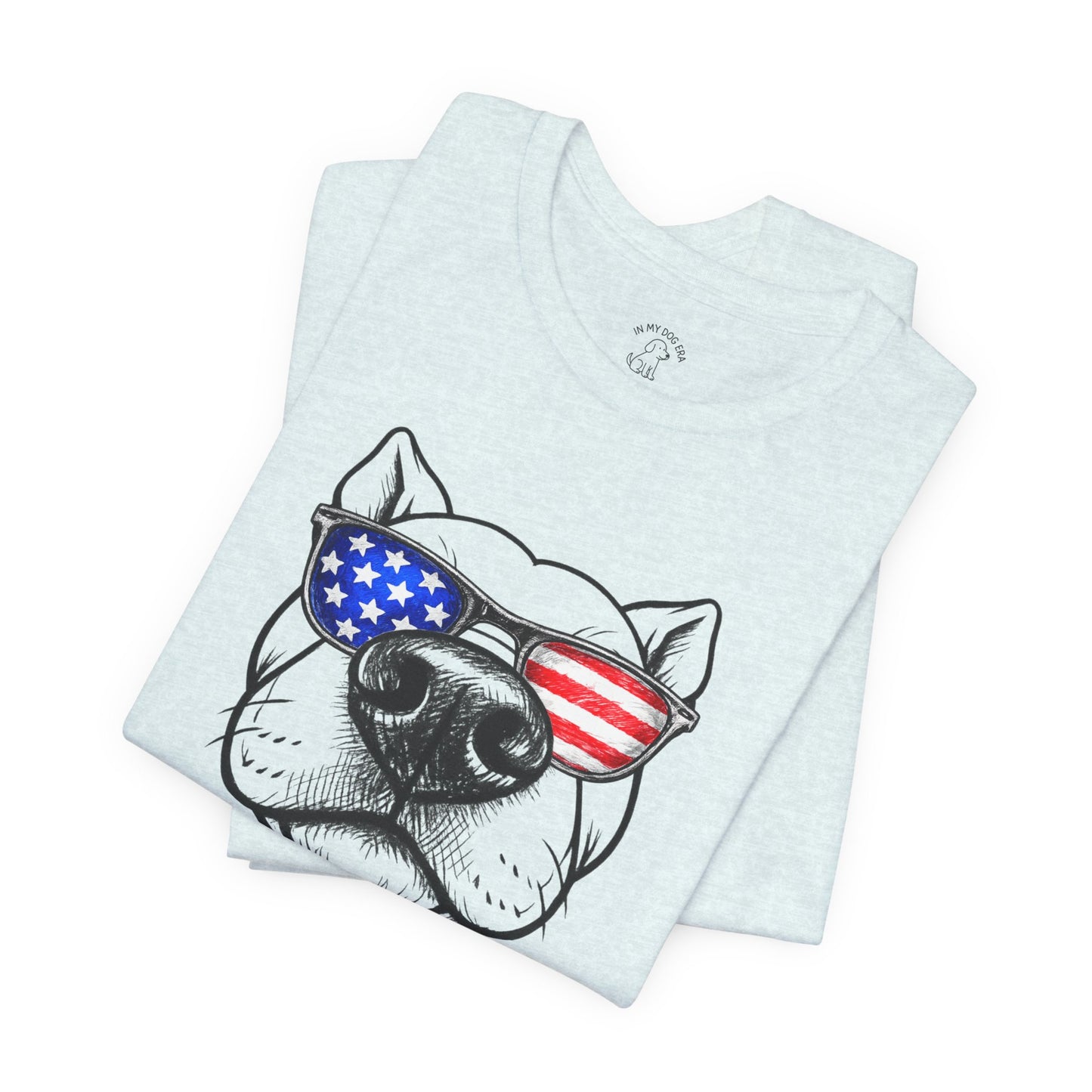 Red, White & BOOP Pit Bull T-Shirt (Cropped Ears)