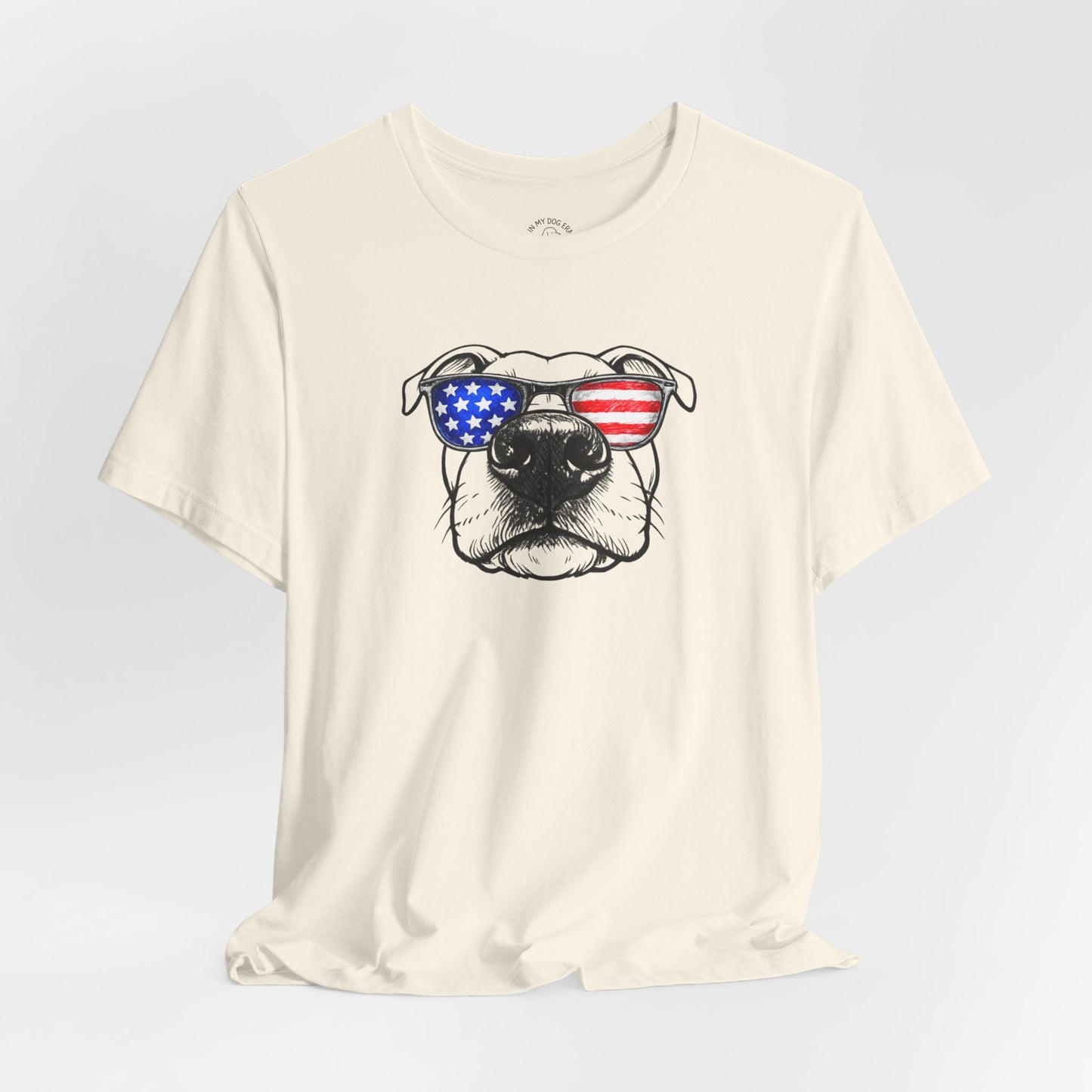 Red, White & BOOP Pit Bull T-Shirt (Natural Ears)