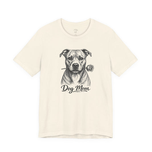 Pit Bull Dog Mom T-Shirt (Rose Collection)