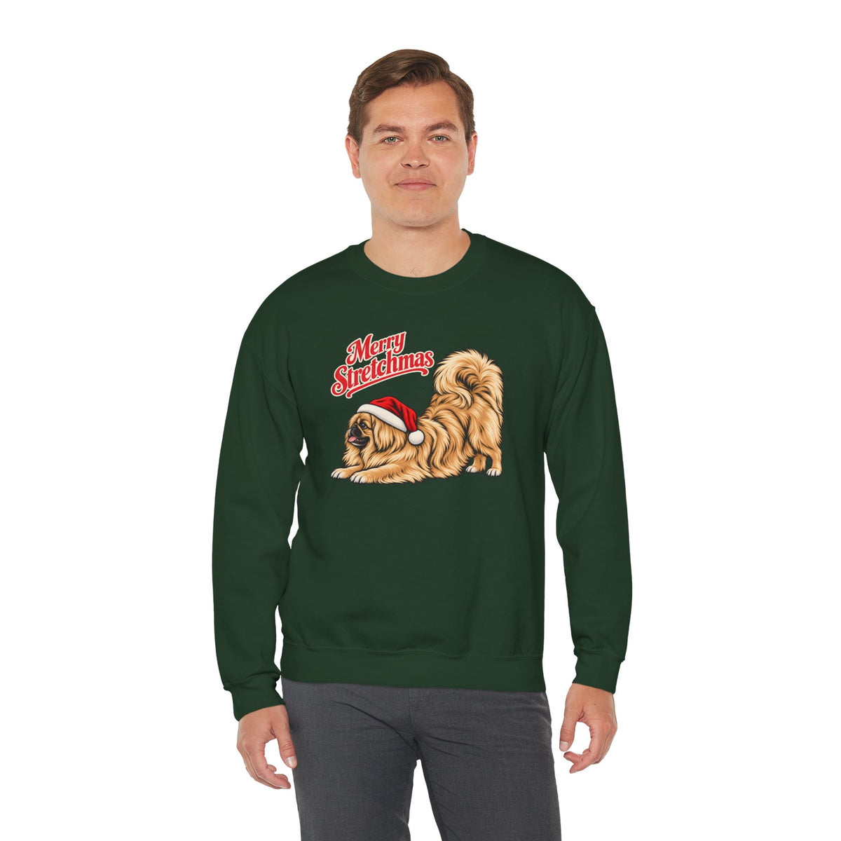 Pekingese Christmas Sweatshirt | Merry Stretchmas