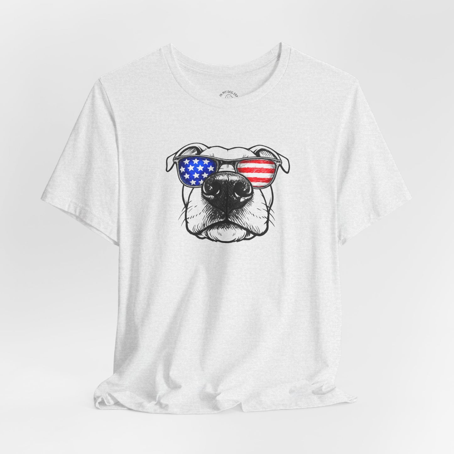 Red, White & BOOP American Staffordshire Terrier T-Shirt (Natural Ears)