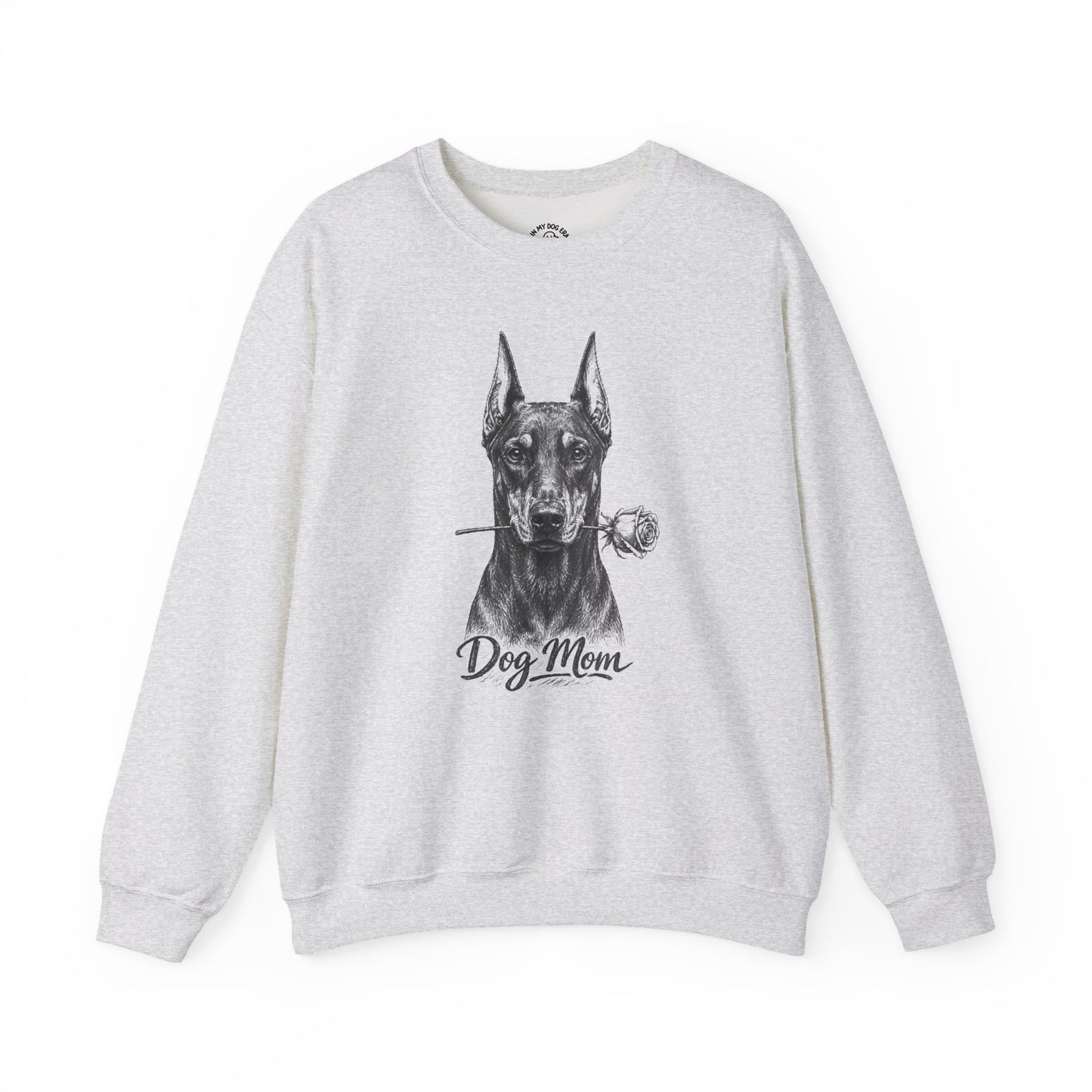 Doberman Dog Mom Sweatshirt (Rose Collection) - Cropped Ears