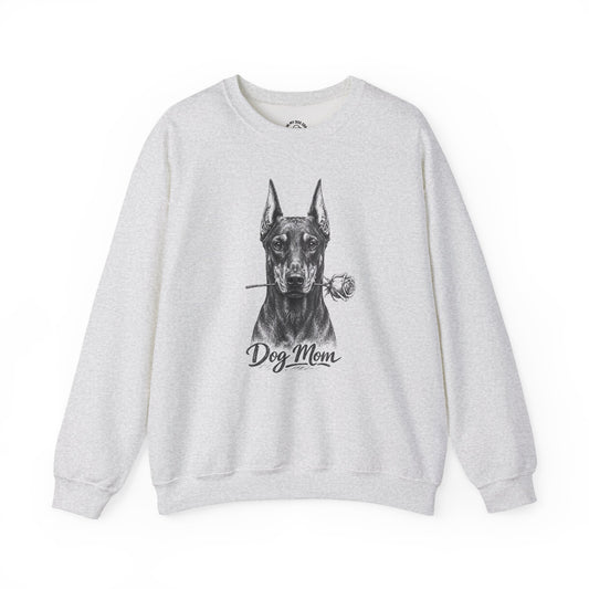 Doberman Dog Mom Sweatshirt (Rose Collection) - Cropped Ears