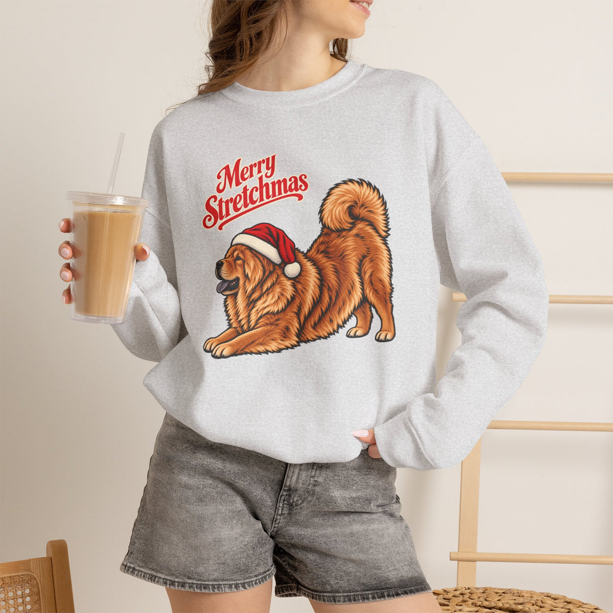 Chow Chow Christmas Sweatshirt | Merry Stretchmas