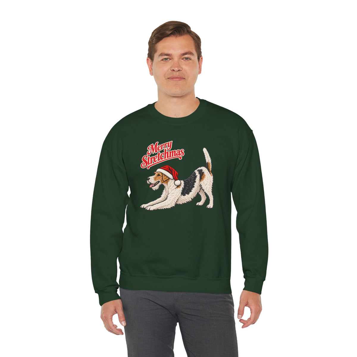 Wire Fox Terrier Christmas Sweatshirt | Merry Stretchmas