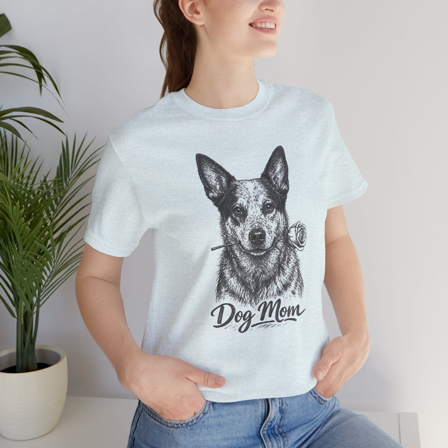 Australian Cattle Dog Heeler Dog Mom T-Shirt (Rose Collection)