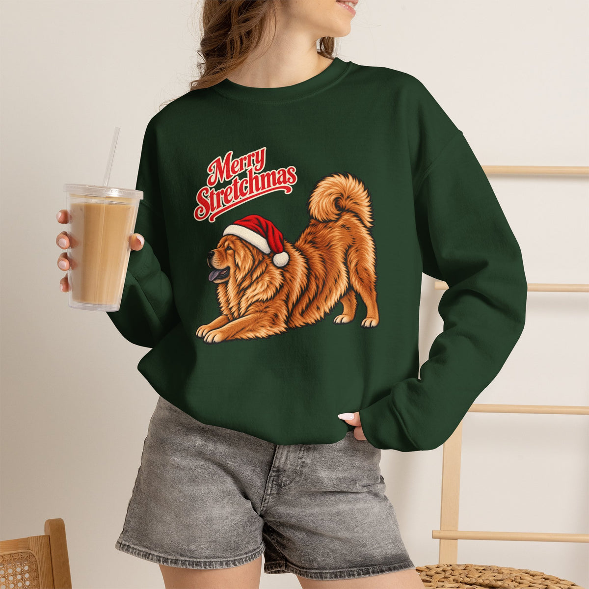 Chow Chow Christmas Sweatshirt | Merry Stretchmas