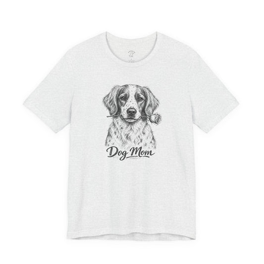 Brittany Dog Mom T-Shirt (Rose Collection)