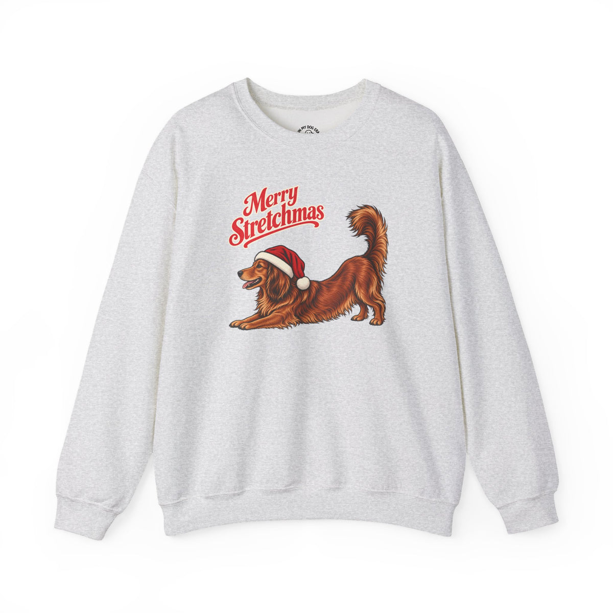 Long-haired Dachshund Christmas Sweatshirt | Merry Stretchmas