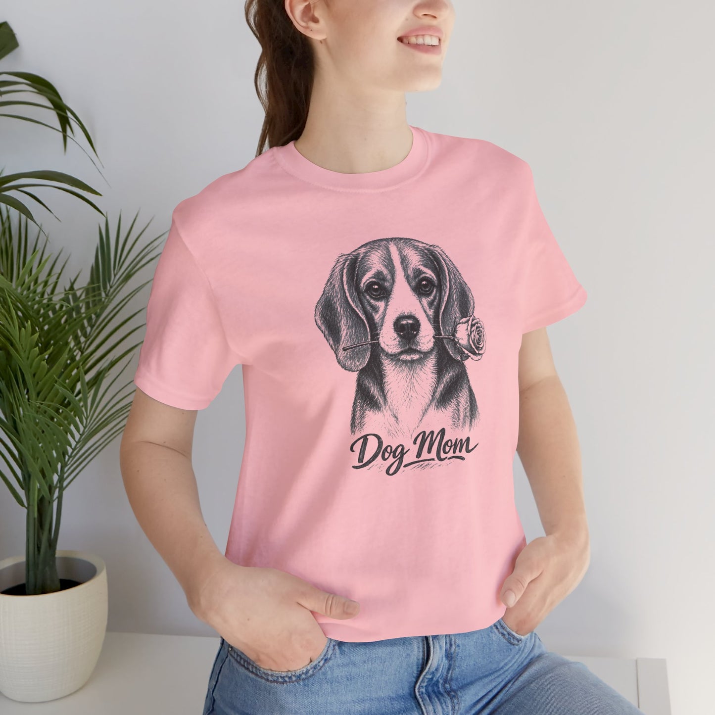 Beagle Dog Mom T-Shirt (Rose Collection)