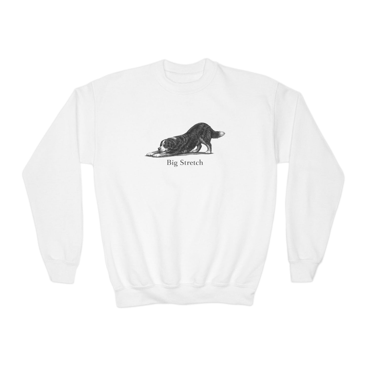 Bernese Mountain Dog Big Stretch - Youth Crewneck Sweatshirt