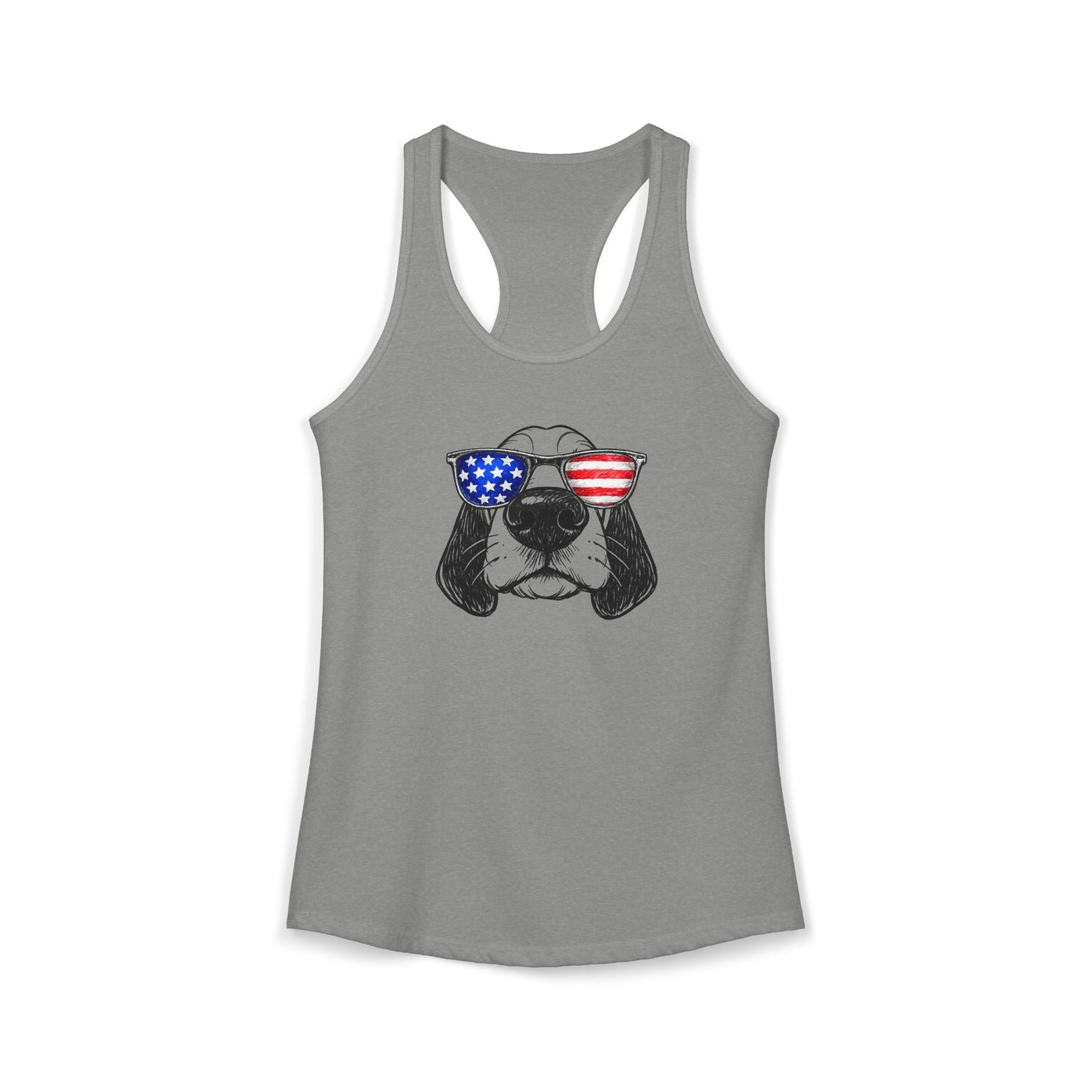 Red, White & BOOP Basset Hound - Women's Racerback Tanktop