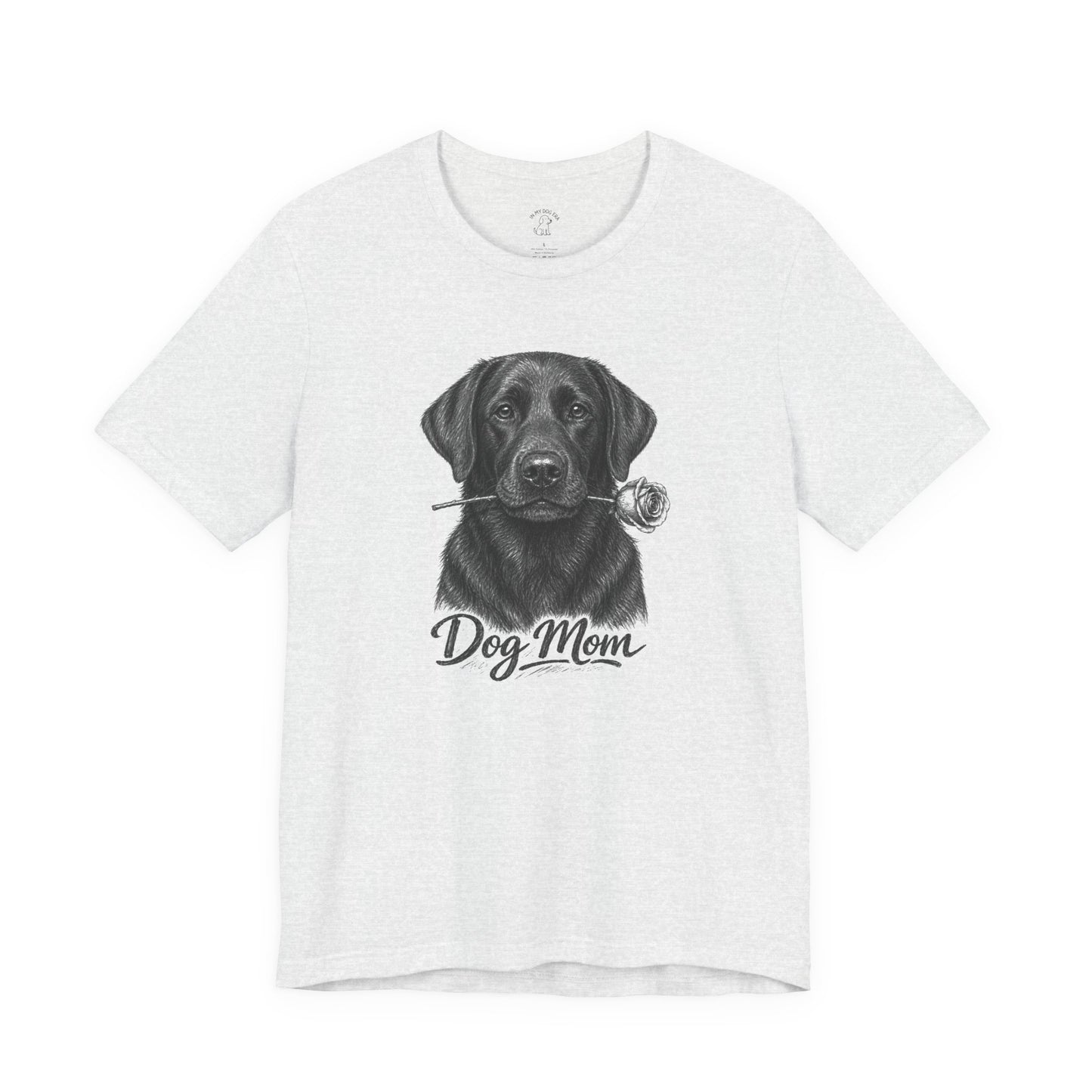 Black Labrador Retriever Dog Mom T-Shirt (Rose Collection)