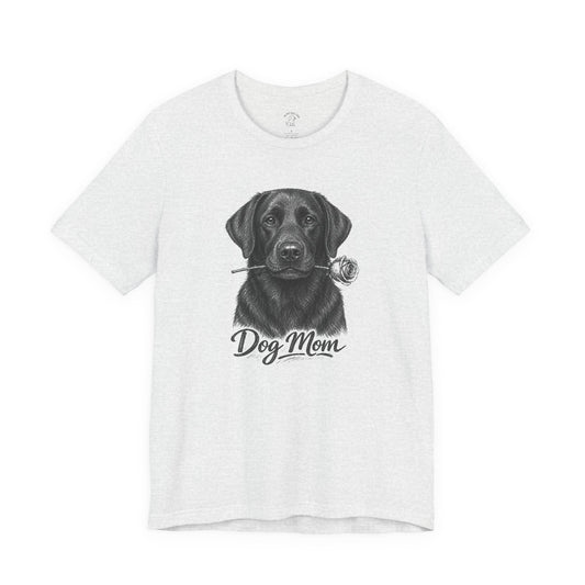 Black Labrador Retriever Dog Mom T-Shirt (Rose Collection)