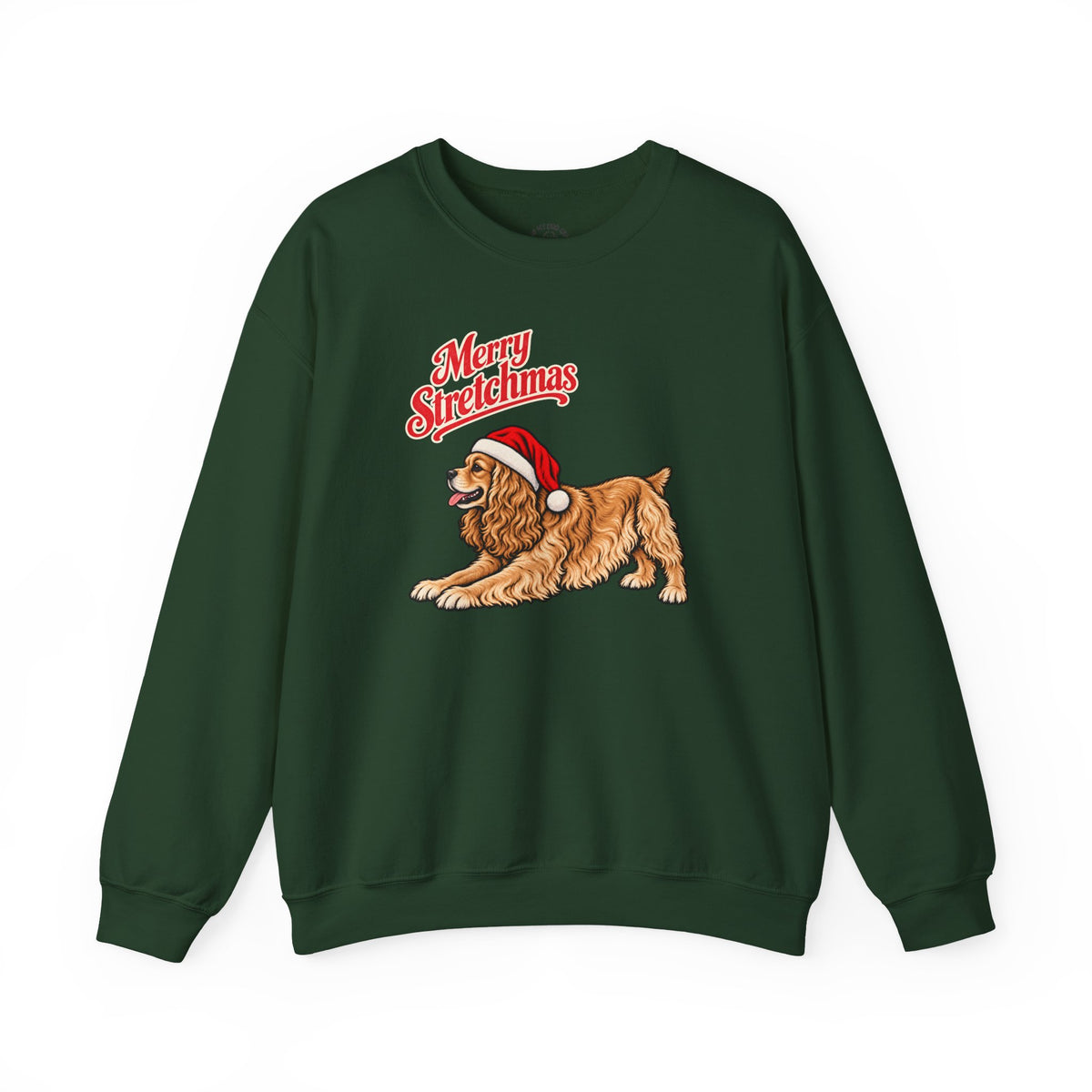 American Cocker Spaniel Christmas Sweatshirt | Merry Stretchmas (Docked Tail)