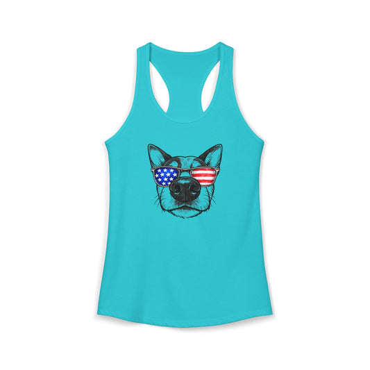 Red, White & BOOP Australian Cattle Dog - Women's Racerback Tanktop
