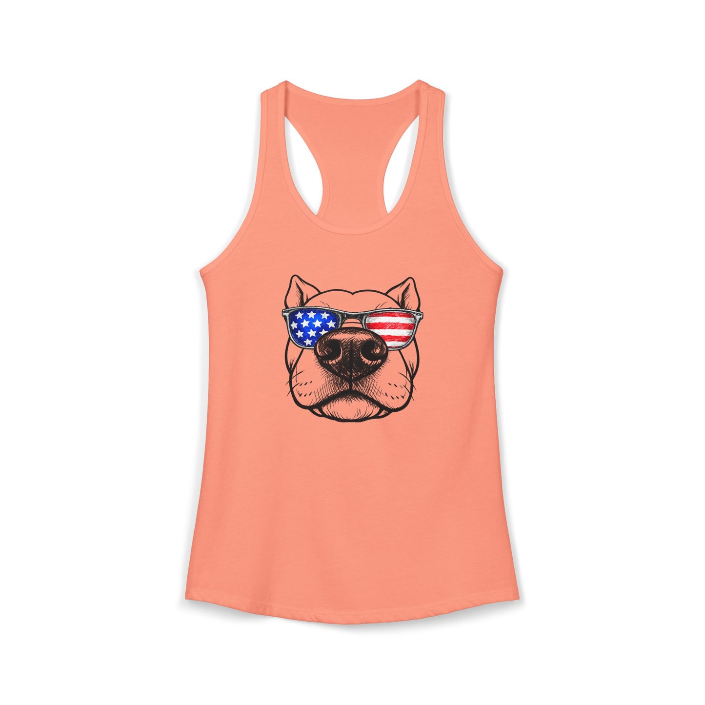 Red, White & BOOP Pit Bull - Women's Racerback Tanktop (Cropped Ears)
