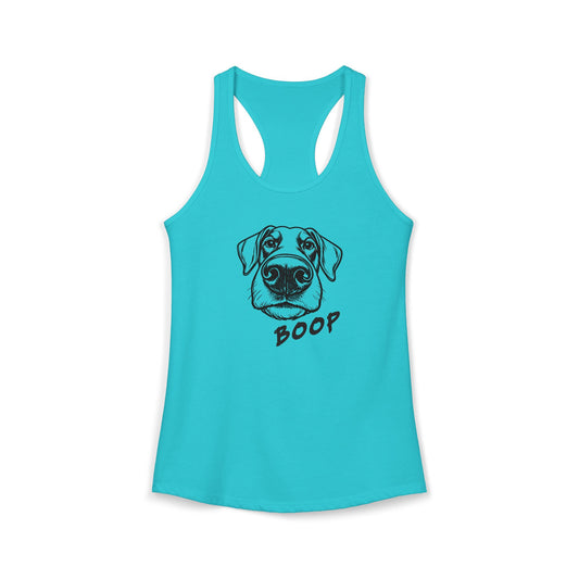 BOOP Classic - Doberman - Women's Racerback Tanktop (Natural Ears)