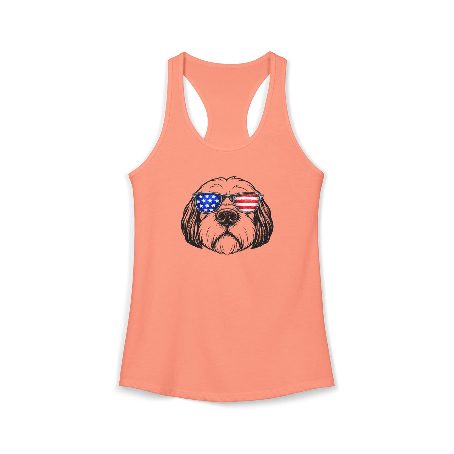 Red, White & BOOP Shih Tzu - Women's Racerback Tanktop