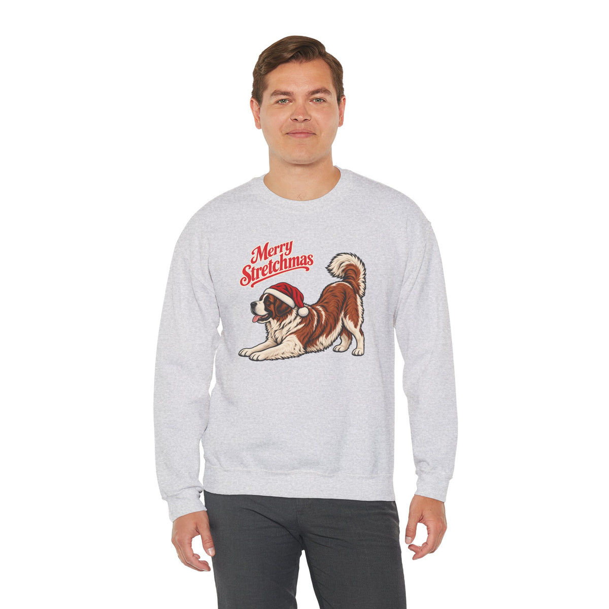 Saint Bernard Christmas Sweatshirt | Merry Stretchmas