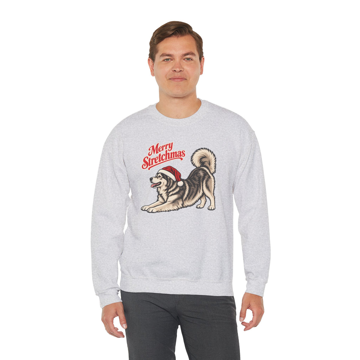 Alaskan Malamute Christmas Sweatshirt | Merry Stretchmas