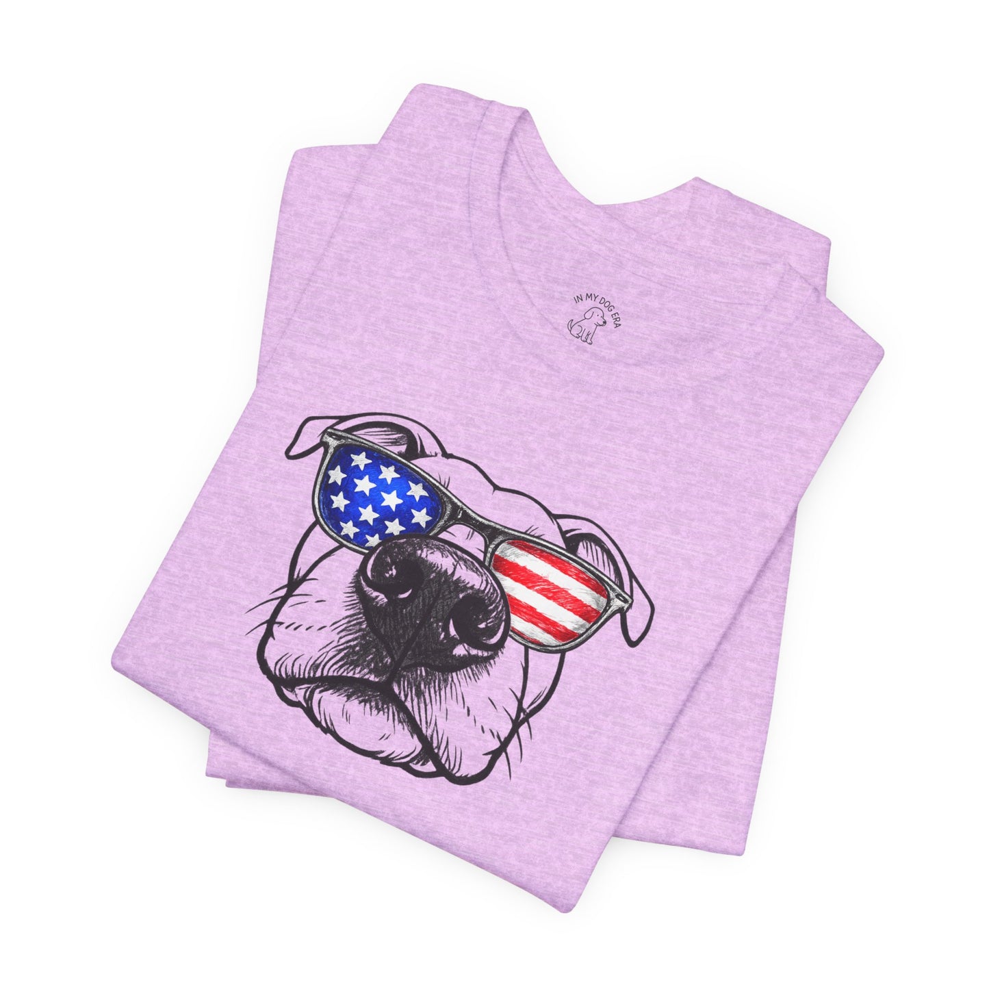 Red, White & BOOP American Staffordshire Terrier T-Shirt (Natural Ears)