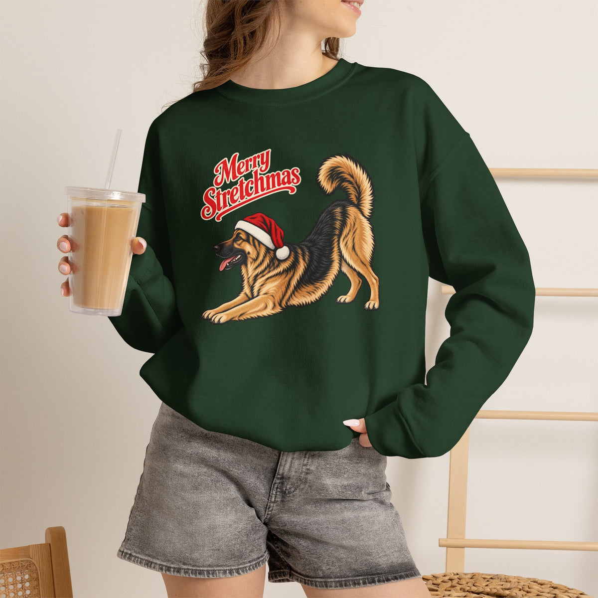 German Shepherd Christmas Sweatshirt | Merry Stretchmas