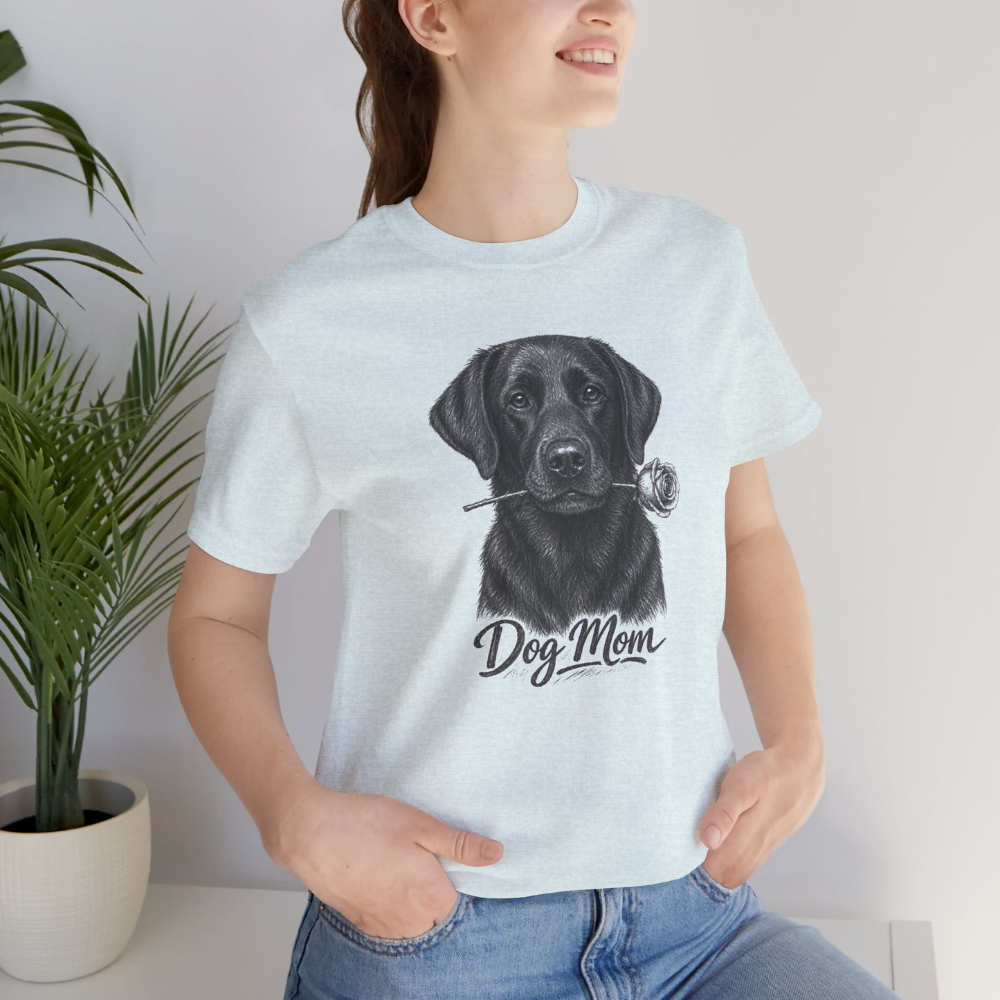Black Labrador Retriever Dog Mom T-Shirt (Rose Collection)