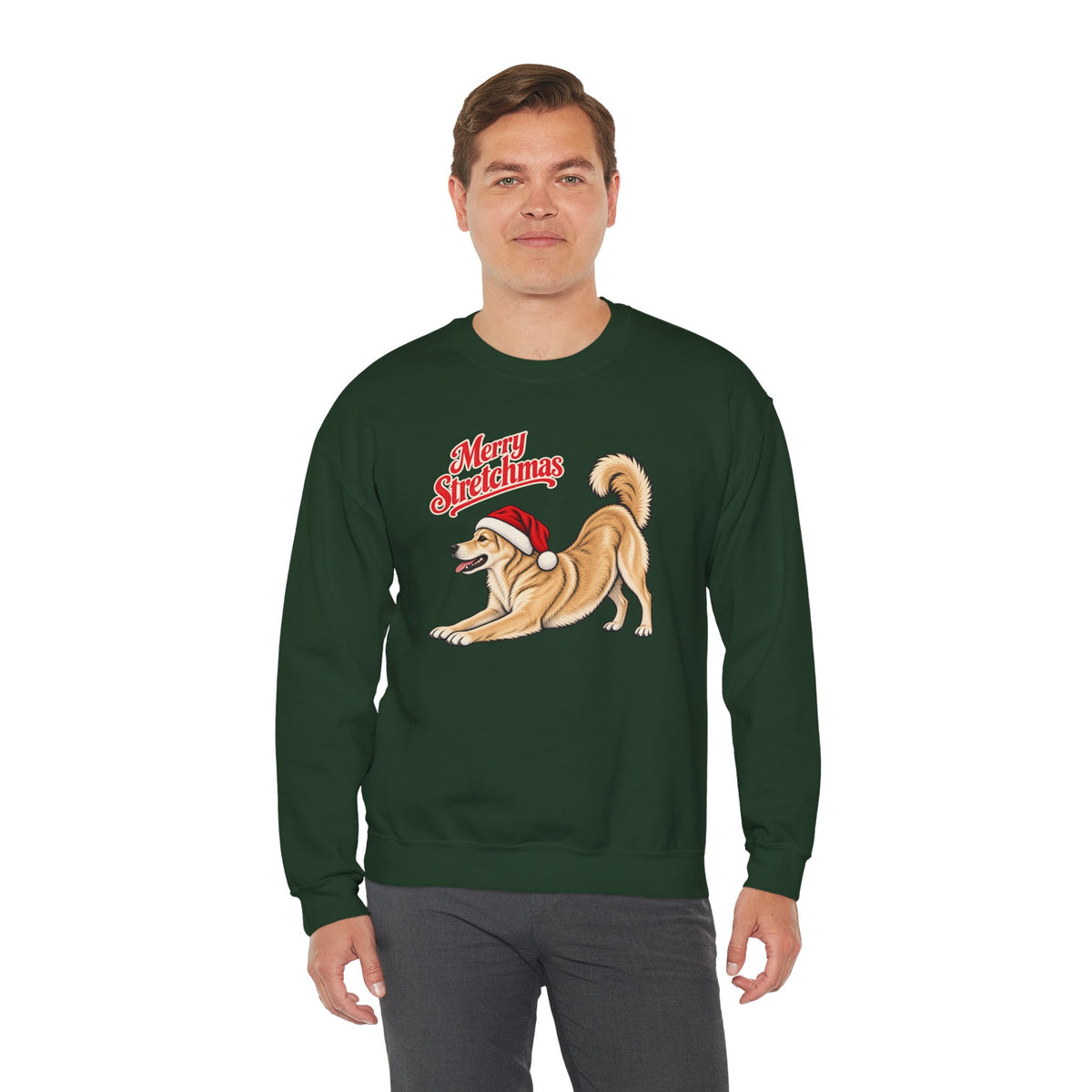 Korean Jindo Christmas Sweatshirt | Merry Stretchmas
