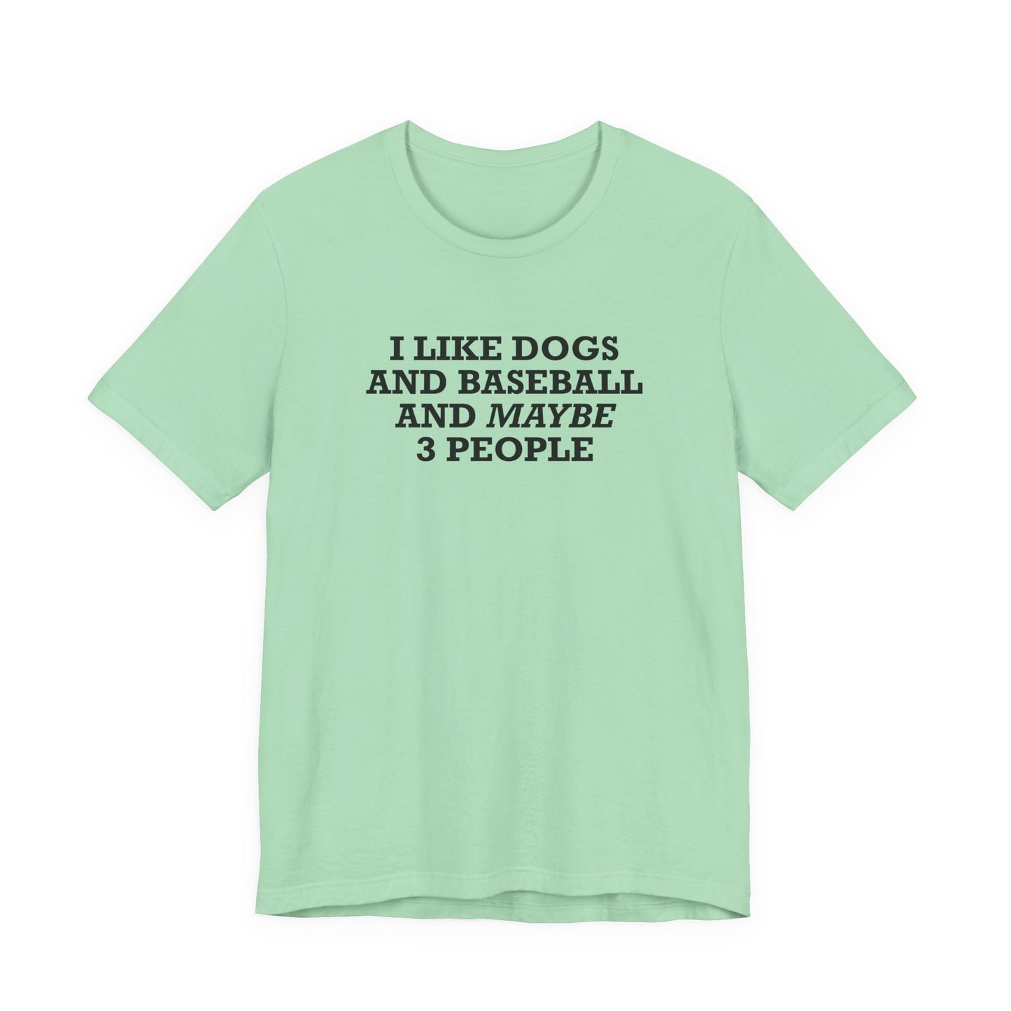I Like Dogs And Baseball And Maybe 3 People T-Shirt