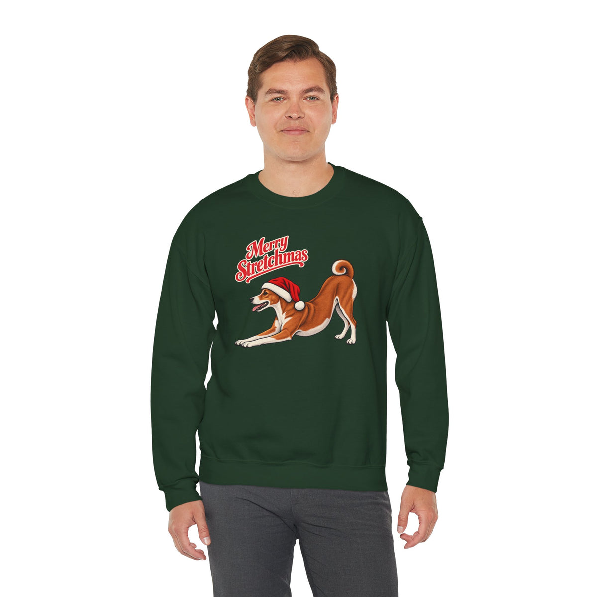 Basenji Christmas Sweatshirt | Merry Stretchmas