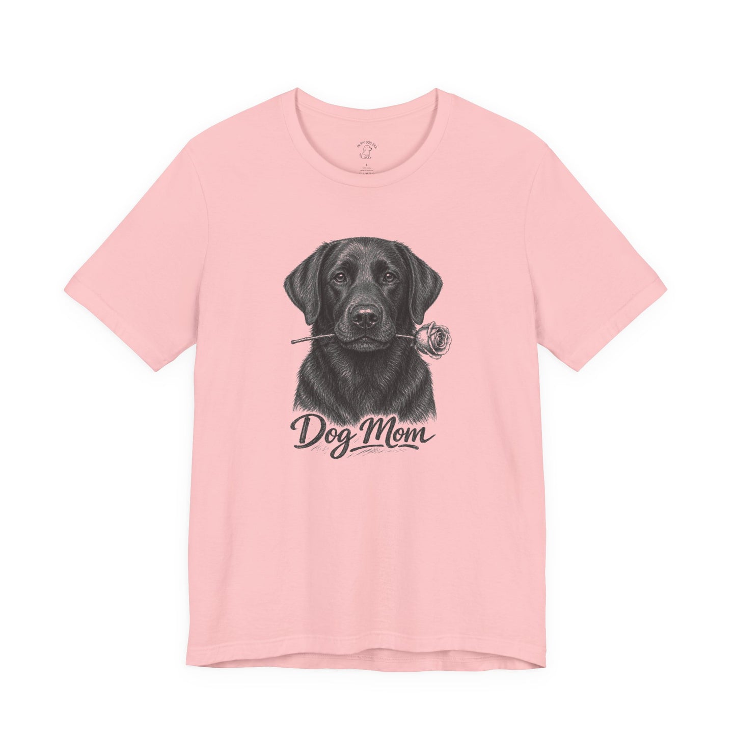 Black Labrador Retriever Dog Mom T-Shirt (Rose Collection)