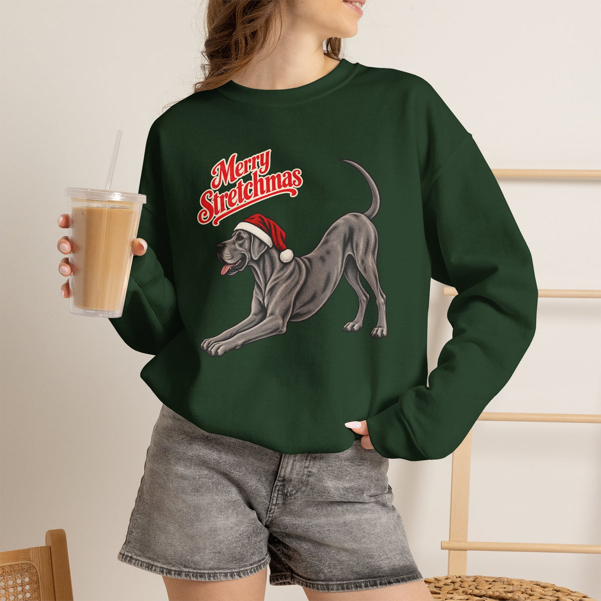 Great Dane Christmas Sweatshirt | Merry Stretchmas
