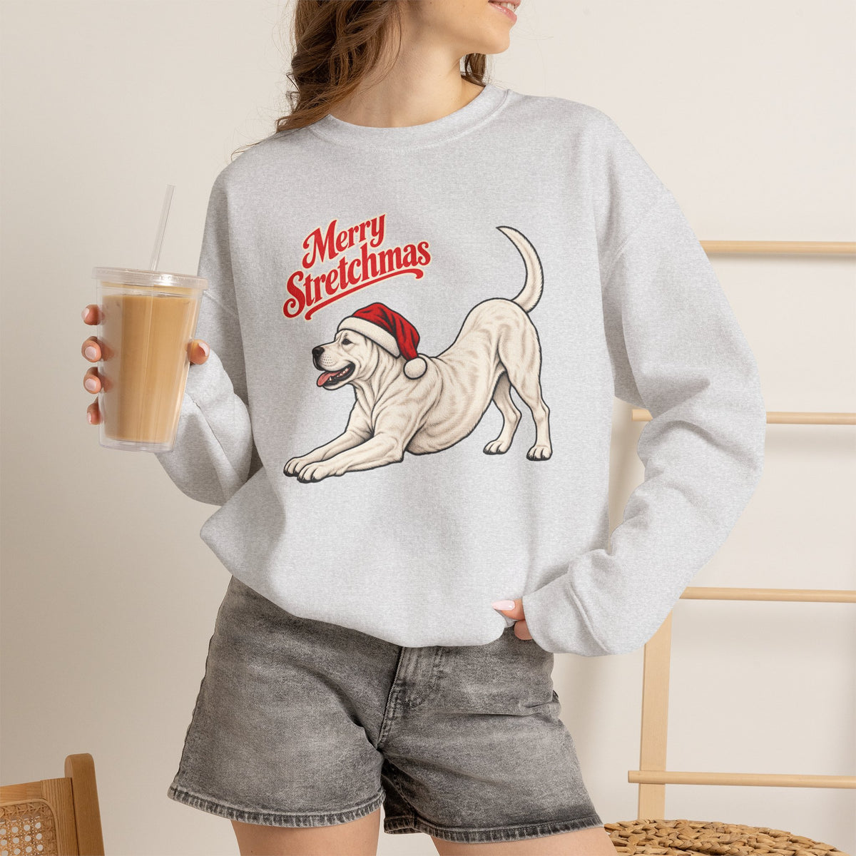 Dogo Argentino Christmas Sweatshirt | Merry Stretchmas