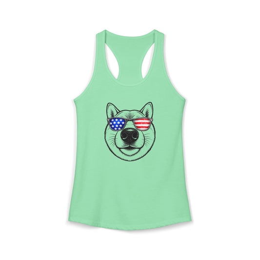 Red, White & BOOP Shiba Inu - Women's Racerback Tanktop