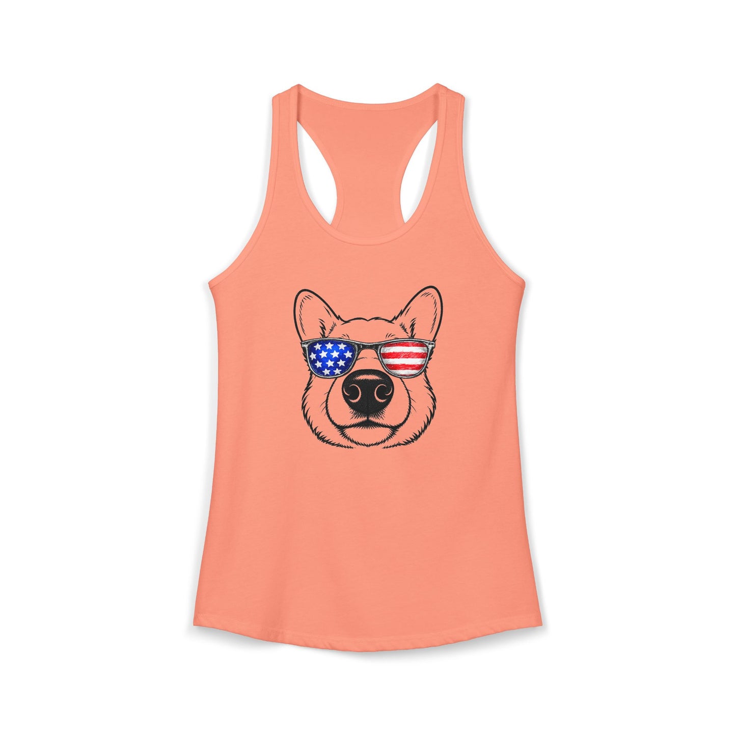 Red, White & BOOP Corgi - Women's Racerback Tanktop